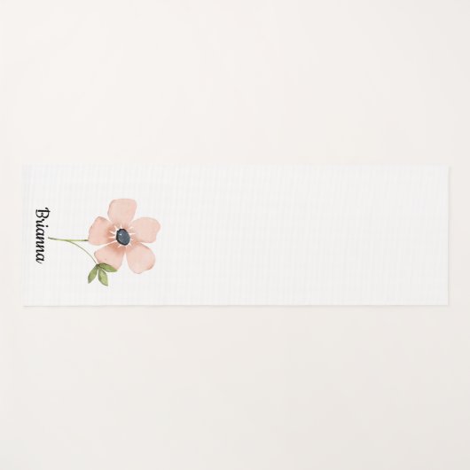 Blush Watercolor Flower Name ヨガマット (正面(横))