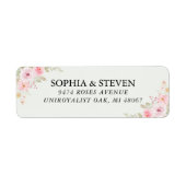  Blush Watercolor Roses Wedding Celebration ラベル (正面)