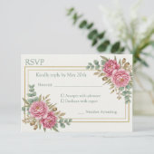 Blush Watercolor Wedding Response Card 出欠カード (スタンド正面)