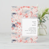 Blush Waves Sakura Blossom Modern Wedding セーブザデート (スタンド正面)