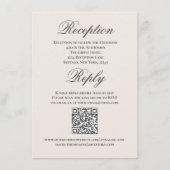Blush Wedding Script RSVP Reception  エンクロージャーカード (正面)