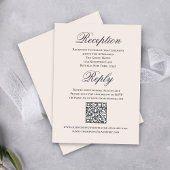 Blush Wedding Script RSVP Reception  エンクロージャーカード