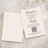 Blush Wedding Script RSVP Reception  エンクロージャーカード