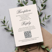 Blush Wedding Script RSVP Reception  エンクロージャーカード