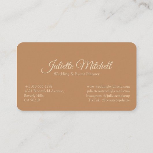 Blush Wheat Wedding & Event Planner Business Card 名刺 (裏面)