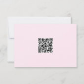 Blush, White Rose Floral Wedding RSVP Card サンキューカード (裏面)