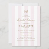 Blush Wide Stripe Bridal Shower Invitation 招待状 (正面)
