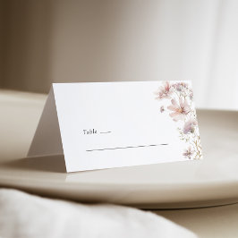 Blush Wildflower Boho Wedding Place Card プレイスカード