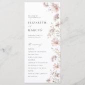 Blush Wildflower Boho Wedding Program プログラム (正面)
