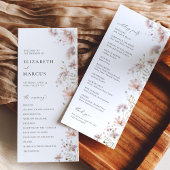 Blush Wildflower Boho Wedding Program プログラム