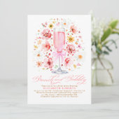 Blush Wildflower Brunch and Bubbly Bridal Shower 招待状 (スタンド正面)