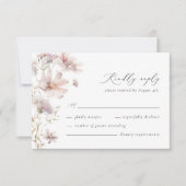 Blush Wildflower Floral Boho Wedding RSVP Card (正面)