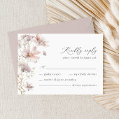 Blush Wildflower Floral Boho Wedding RSVP Card