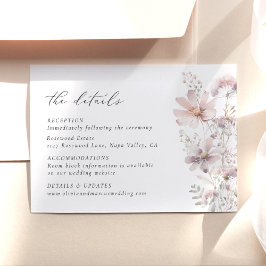 Blush Wildflower Floral Wedding Details エンクロージャーカード