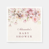 Blush Wildflower Garden Baby Shower スタンダードカクテルナプキン (正面)