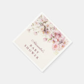 Blush Wildflower Garden Baby Shower スタンダードカクテルナプキン (角)