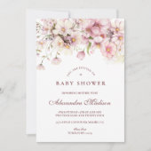 Blush Wildflower Garden Baby Shower 招待状 (正面)