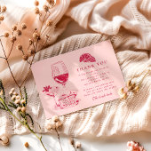 Blush Wine Citrus Bridal Shower サンキューカード