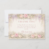 Blush Wisteria And Rose Garden Bridal Shower サンキューカード (正面)