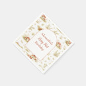 Blush Woodland Wild One Birthday スタンダードカクテルナプキン (角)