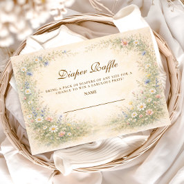 Blush Yellow Wildflower Diapper Raffle エンクロージャーカード