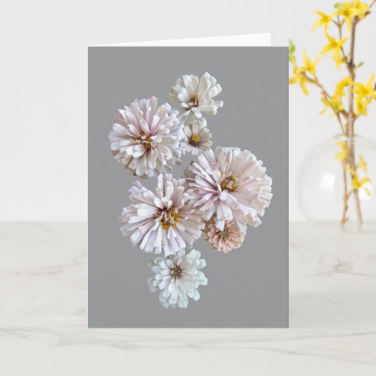Blush Zinnia Folded Greeting Card カード (黄色い花)