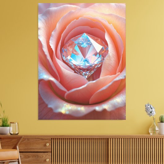 Blushfire Crystal Bloom キャンバスプリント (インサイチュ (リビング))