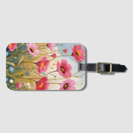 Blushing Blooms | ピンクの花畑のフラワー ラゲッジタグ