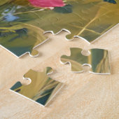 Blushing Blooms | Pink Flower Meadow Floral ジグソーパズル (側面)