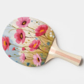 Blushing Blooms | Pink Flower Meadow Floral 卓球ラケット (横)