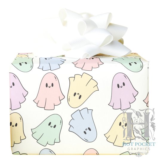 Blushing Boos Ghost Gift Wrapping Paper ラッピングペーパー