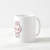 Blushing Bunny – Cute Kawaii Illustration コーヒーマグカップ (正面右)