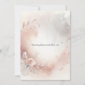 Blushing Petals and Silver Swirls ウェディング 招待状 (裏面)