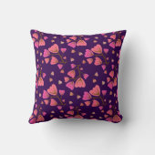 Blushing Petals Floral Throw Pillow クッション (裏面)