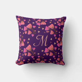Blushing Petals Floral Throw Pillow クッション