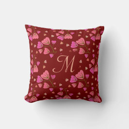 Blushing Petals Floral Throw Pillow クッション