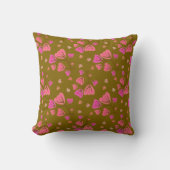 Blushing Petals Floral Throw Pillow クッション (正面)