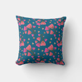 Blushing Petals Floral Throw Pillow クッション (正面)