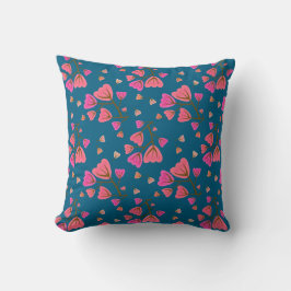 Blushing Petals Floral Throw Pillow クッション
