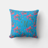 Blushing Petals Floral Throw Pillow クッション (正面)