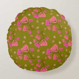 Blushing Petals Round Accent Pillow ラウンドクッション