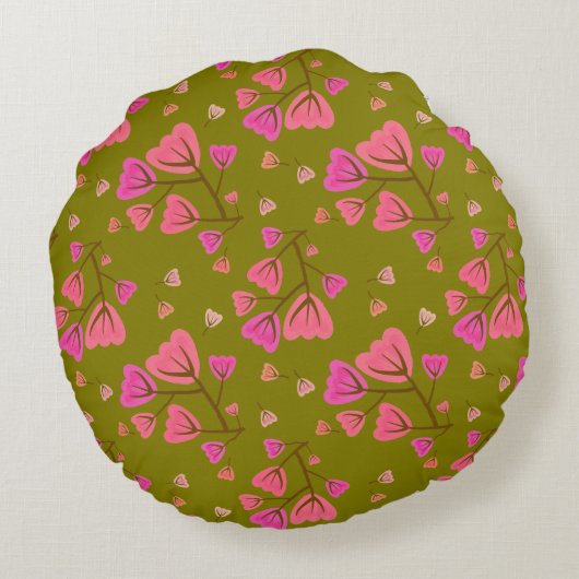 Blushing Petals Round Accent Pillow ラウンドクッション (裏面)