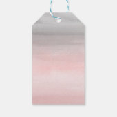 Blushing Pink & Grey Modern Watercolor Ombre ギフトタグ (裏面)