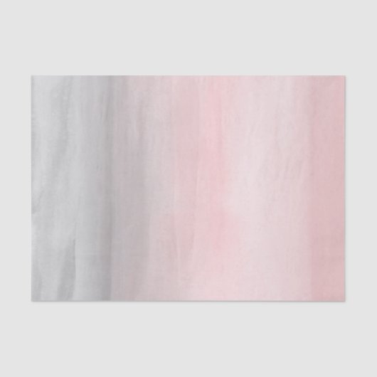 Blushing Pink Grey Modern Watercolor Ombre Chic 薄葉紙 (正面)