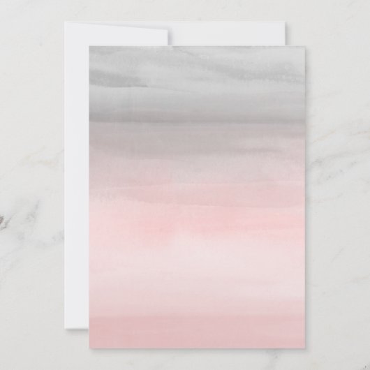 Blushing Pink & Grey Modern Watercolor Wedding 招待状 (裏面)