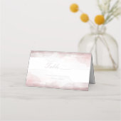 Blushing Pink Watercolor Table Number Seating プレイスカード (裏面)
