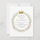 Blushing Romance: Pink Roses and Baby’s Breathe 招待状 (正面)