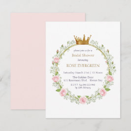 Blushing Romance: Pink Roses and Baby’s Breathe 招待状