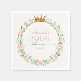 Blushing Romance: Pink Roses & Baby’s Breathe スタンダードカクテルナプキン