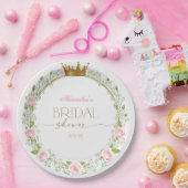 Blushing Romance: Pink Roses & Baby’s Breathe ペーパープレート (パーティー)